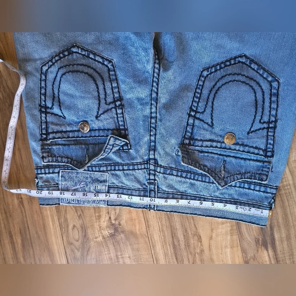 True Religion Men's Light Blue Straight Jeans